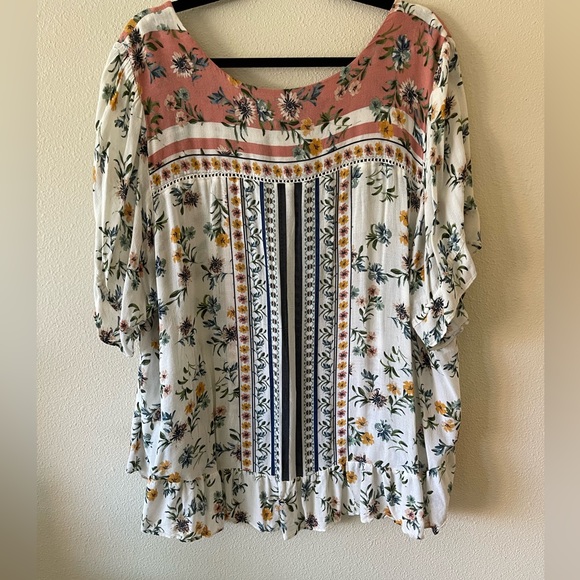 LUCKY BRAND FLORAL FLOWY SHIRT - Picture 5 of 7